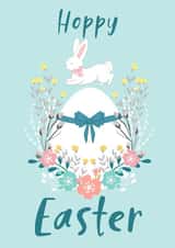 Cute Easter bunny. Hoppy Easter. Easter card created by Natalia Blyzen