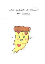 Pizza my heart valentines / birthday card created by Hackney Gems