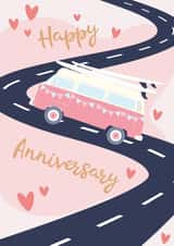 Cute Camper Van Anniversary Card - Happy Anniversary created by Rachel Millson-Hill