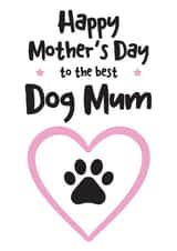 Cute, funny dog mother’s day card from the dog for the best dog mum created by Hello Fridays Studio