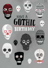 Gothic skulls birthday card created by Pencilface