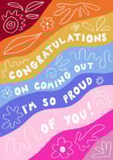 Congratulations on coming out LGBTQ+ card created by Sophie Kathleen
