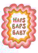 Haps baps baby 70’s style card created by Sophie Kathleen