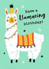 Birthday - For Kids - Cheeky - Llama - Cute - pun created by Dalia Clark Design