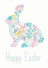 Floral bunny happy easter card created by Charlotte Wade