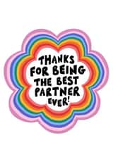 Thanks for being the best partner ever rainbow card created by Sophie Kathleen