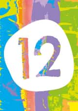 Colourful, fun 12th birthday card created by size3art