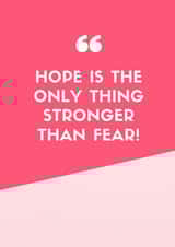 IVF Card - Hope is stronger than fear created by The Infertile Mum @mummataralouise