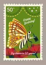 50th Birthday Big Cheers Butterfly Card created by TRICIA O
