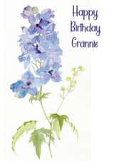 Happy Birthday Grannie Blue Delphinium Stem created by Penny SILVERTHORNE
