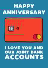 Funny Anniversary Joint Bank Account Card created by Pickled Prints