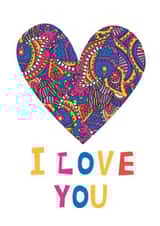 I love you. Big colorful detailed heart with lettering created by Movaliz