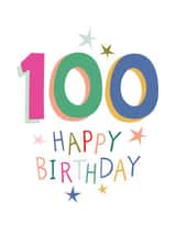 Happy 100th Birthday star card created by Pablo and Pickle Studio
