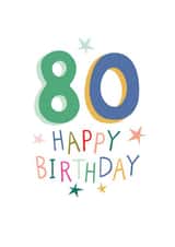 80th Birthday star card created by Pablo and Pickle Studio