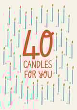 40th birthday candles card created by Christine Cuddihy Illustration