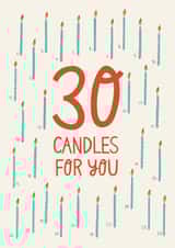 30th birthday candles card created by Christine Cuddihy Illustration