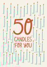 50th birthday candles card created by Christine Cuddihy Illustration