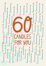 60th birthday candles card created by Christine Cuddihy Illustration