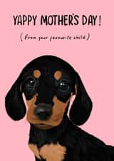 Cute Mothers Day Card - From The Dog - Yappy Mother's Day From Your Favourite Child created by Millie Rae Studio