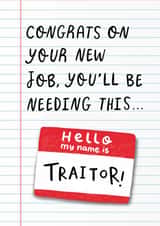 Congratulations on your new job! Funny greeting card. created by Splendid Scribbles