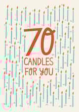 70th birthday candles card created by Christine Cuddihy Illustration
