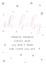 Twinkle twinkle little star new baby girl card created by Loopy Creative