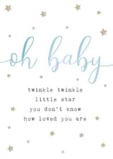 Star themed blue new baby boy card created by Loopy Creative