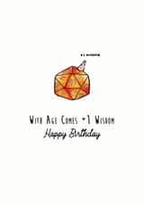 DnD Funny Birthday Card +1 Wisdom created by Lara King Draws