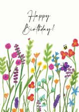 Flower Happy Birthday Card created by Olivia Morgan ltd