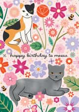 Cats In The Garden Birthday card created by Carly Watts