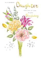 Daughter roses bouquet birthday card created by SABIVO Design by Sabina