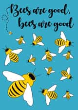 Bees 90's dance music pun card created by The Fixby Fox