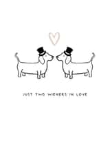 Wiener LGBT Wedding Card - Two wieners in love created by The Hound Home