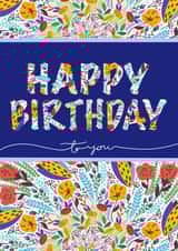Bright Floral Happy Birthday created by LaraLouWho