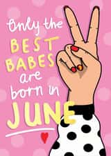 Best Babe June Birthday Card created by NICHOLA COWDERY ILLUSTRATIONS
