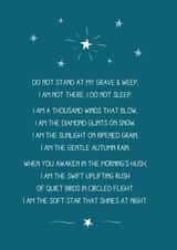 Star at Night Sympathy Card created by Cloud Cuckoo Design