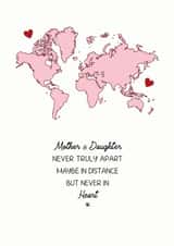 Mother Daughter Long Distance Card, Mum's Birthday, Daughter's Birthday created by Lara King Draws