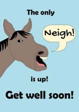 Funny horse get well card created by The Fixby Fox