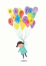 Watercolour Happy Birthday Balloons created by Claire Keay