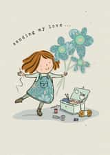 Sewing Bee Card to Send Your Love! created by Claire Keay