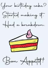 James Acaster bake-off Birthday Card created by Drapeau art et design