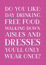 Funny bridesmaid and maid of honour proposal card created by Letters & Lines