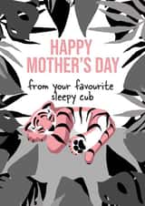 Sleepy Tiger Mother's Day Card  created by Linda designs 