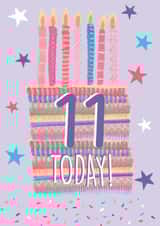 11th Cake Birthday Card created by Pom Pom Party Cards