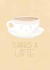 Thanks a Latte Cute Thank You Card created by Moo Cow Design