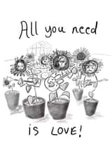A Beatles 'All you need is LOVE!' card. created by Kathryn Doodle Player