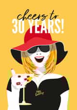 Fun 30th Birthday Card - For Her - Cheers! created by Diva Doodle Designs
