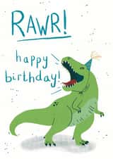 T-Rex Birthday Card created by Sarah A Illustration