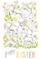 Bouncy Lambs Easter card created by Kate Garrett