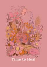 Time to heal, a sweet and caring get well soon card created by Alice's Illustrations